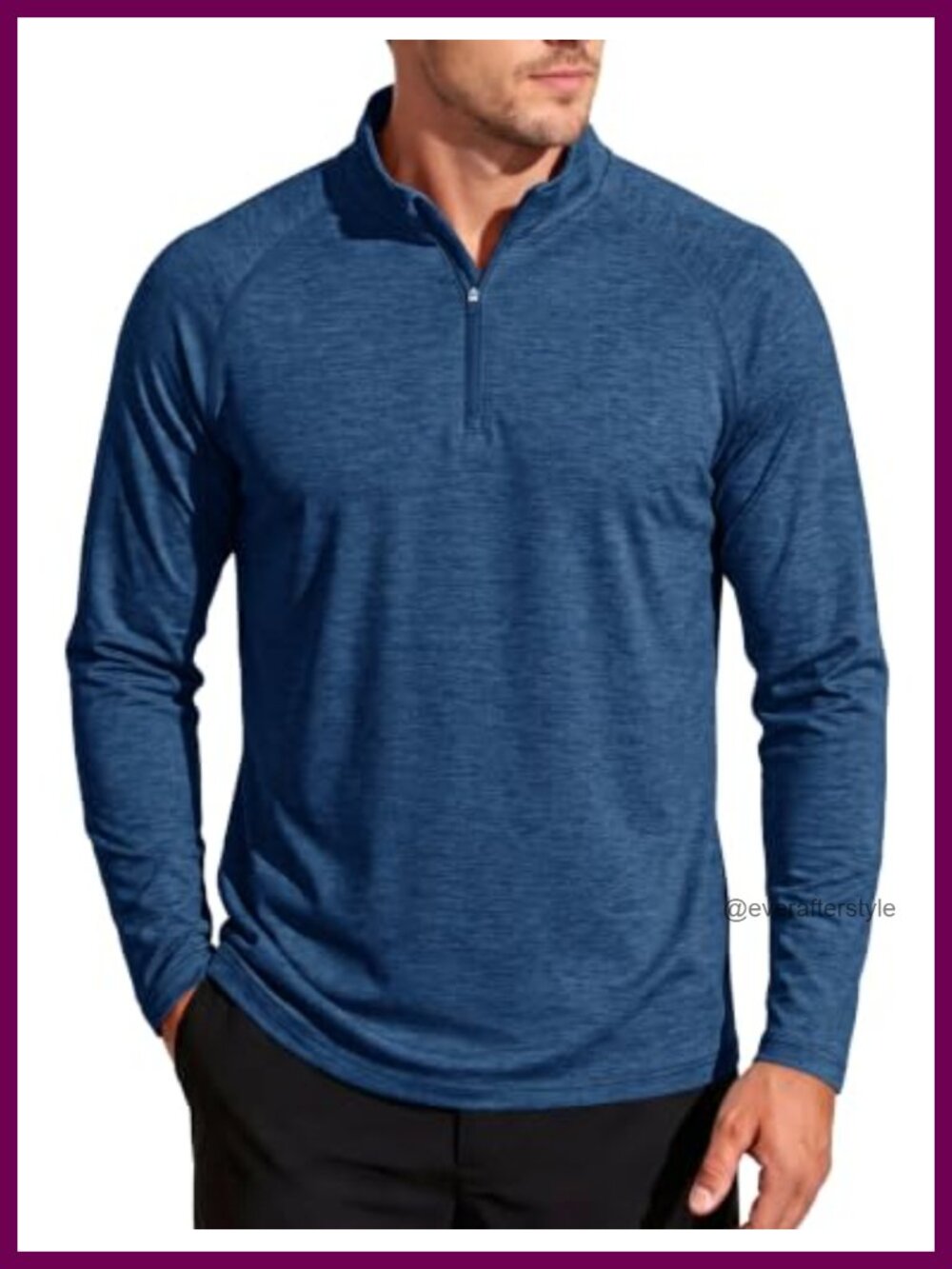 MAGCOMSEN Quarter Zip Pullover Men Long Sleeve Sun Shirt Golf Lightweight